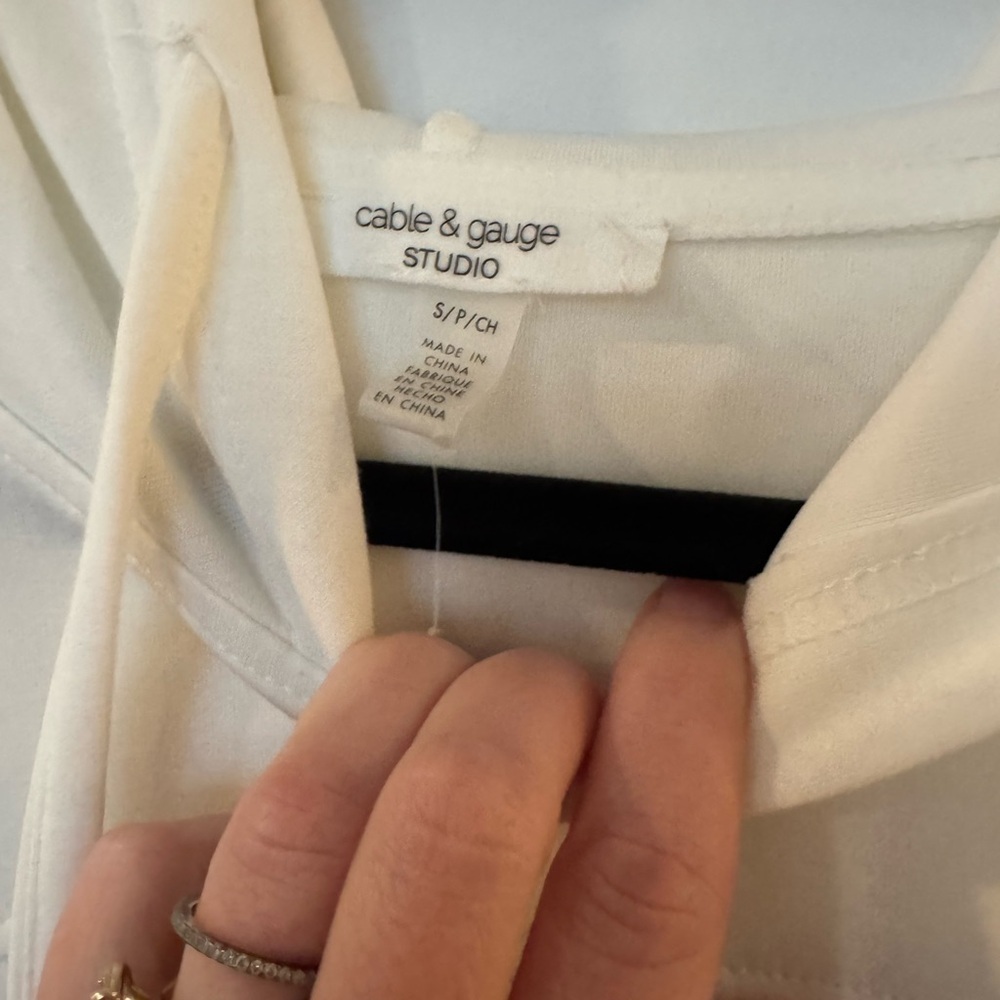 Striped White and Black Hoodie - Picture 3 of 3